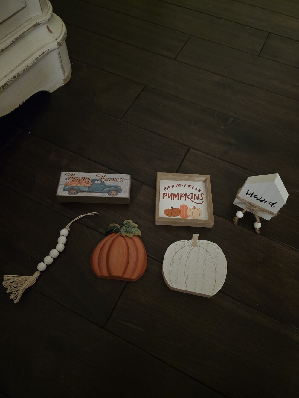 Fall Bundle Autumn Pumpkin Home Accent Set - Orange & White
